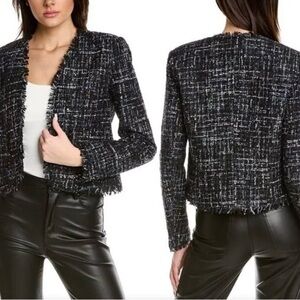 JustFab Black and White Tweed Blazer